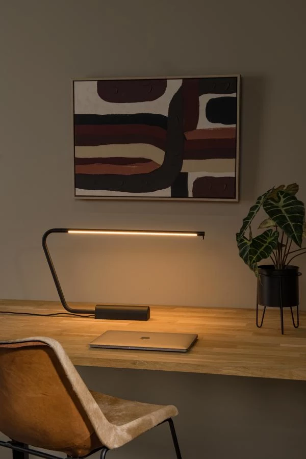Lucide MADISON - Lampe de bureau - LED Dim to warm - 1x6,5W 2600K/2800K - Noir - ambiance 1